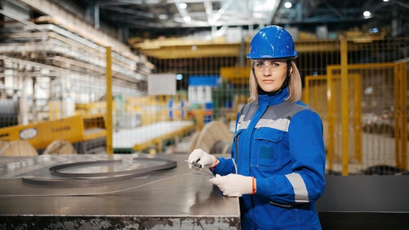 Worker on a manufacturing floor